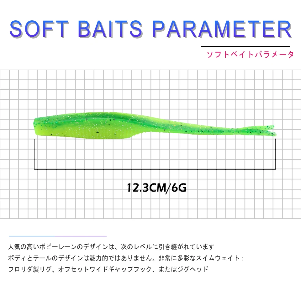 4 шт./лот, джиг, для плавания, Раздельный рывок, Shad, рыболовные снасти, 12,3 см, 6 г, искусственный червь, силиконовые мягкие приманки, приманки для рыбалки, воблеры