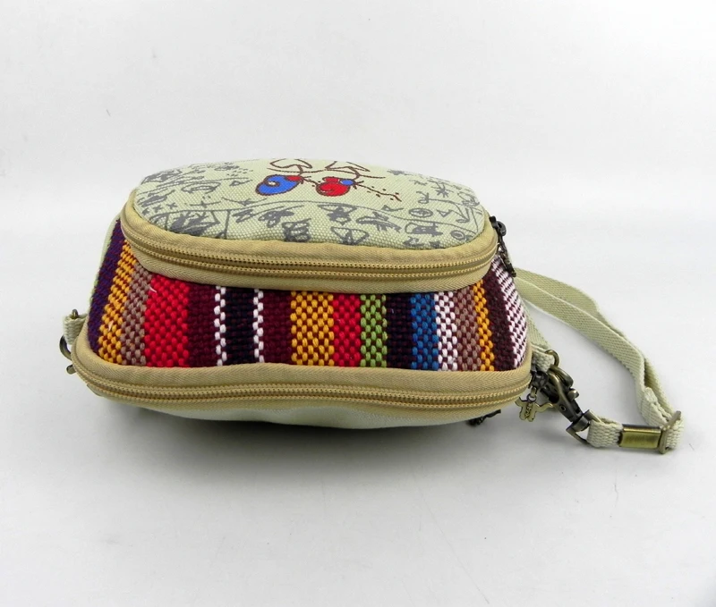 Модный Национальный холщовый Кошелек для монет, портативная Сумочка, кошелек для девочек, ручная работа, цветной, Yunnan Lijiang, плотная ткань радуги