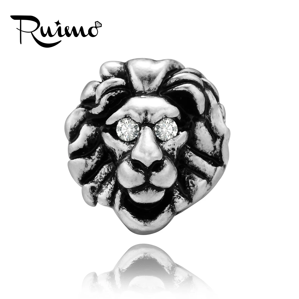 RUIMO античный серебряный цвет бронзовые бусы голова льва микро проложить