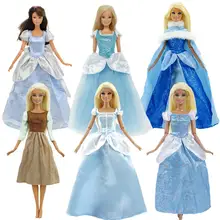 Кукла аксессуары Классический сказка платье копия принцесса и одежда лягушка вечерние бальные платья для куклы Барби