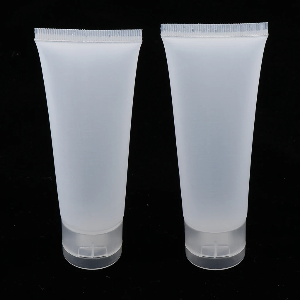 40pcs 50ml Plastic Frosted Empty Cream Tubes Shower Gel Face Wash Bottles Cosmetic Squeezable Travel Makeup Containers