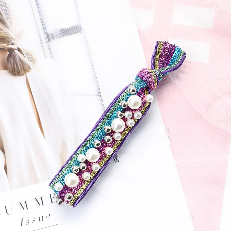 style 3 Ruoshui радужные резинки для волос, женские корейские резинки с жемчугом, резинки для волос для девушек, резинка для волос, резинка для волос, женские аксессуары для волос - Цвет: style 3