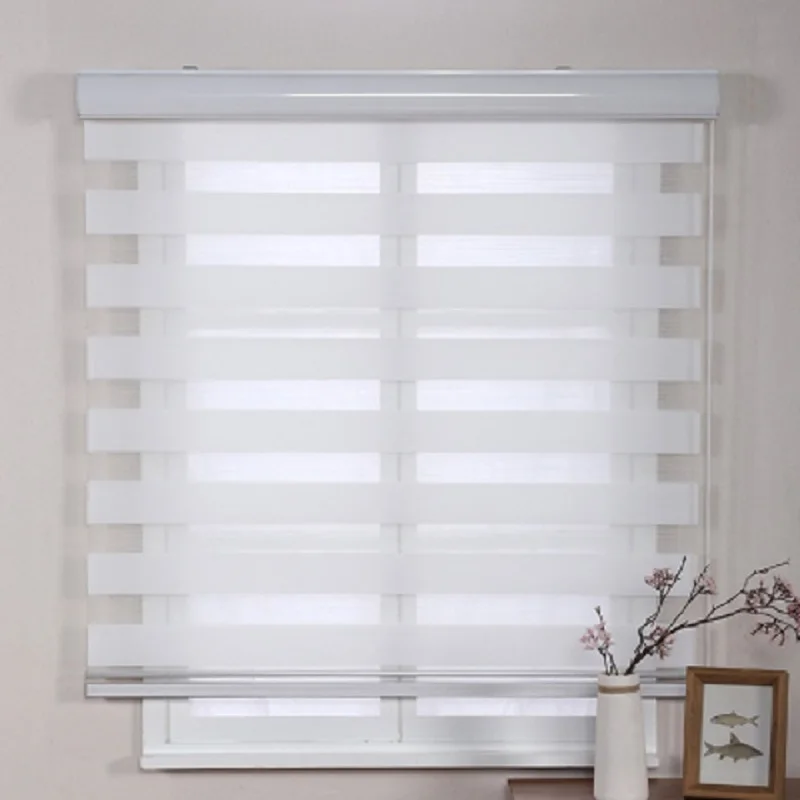 De alta calidad de Color Simple Manual cebra persianas Rollor ciego Semi apagón personalizado cortinas