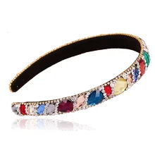 Модные шикарные цветные полностью Кристальные стразы, ободок для волос со стразами, Женская повязка на голову, роскошные украшения для волос, аксессуары
