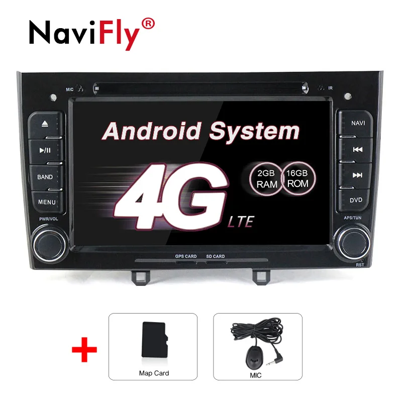 NaviFly Android 7,1 автомобильный Радио gps навигатор для peugeot 308 408 308SW Авторадио мультимедийный плеер 4G wifi BT RDS карта - Цвет: car dvd B