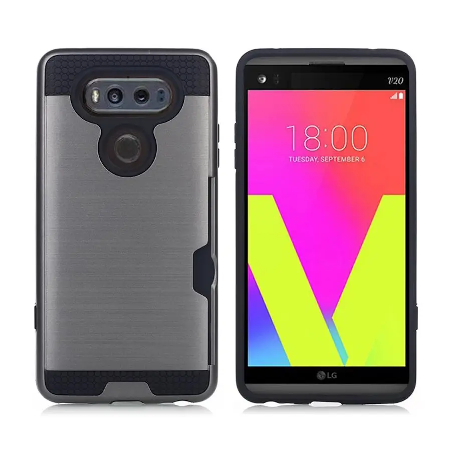 

Brushed Back Cover 2 in 1 Case for LG V10 V20 V30 V40 ThinQ Armor Rugged Silicone Rubber Fundas Carcasas Fundas Brand Original