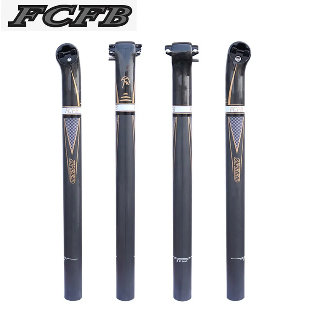 new arrive FCFB gold back 5mm glossy +matt Carbon Seatpost Bike Seatpos MTB Road Bicycle Seat