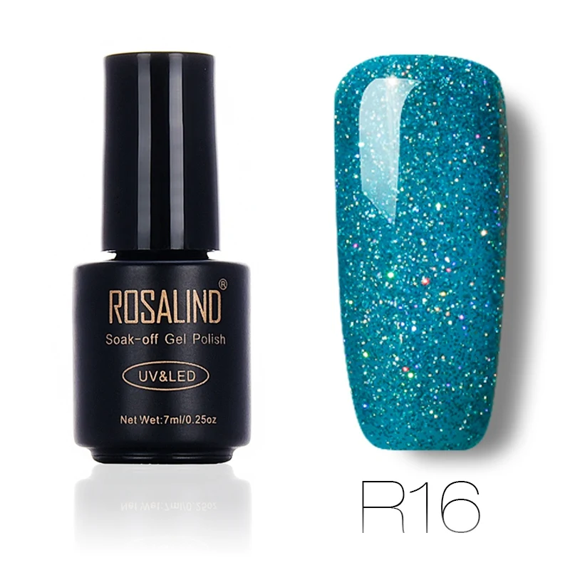 Гель-лак для ногтей ROSALIND, 1 S, радужные цвета, неоновый, впитывающий, УФ, цветной, для длительного использования, гель-лаки для ногтей - Цвет: R16