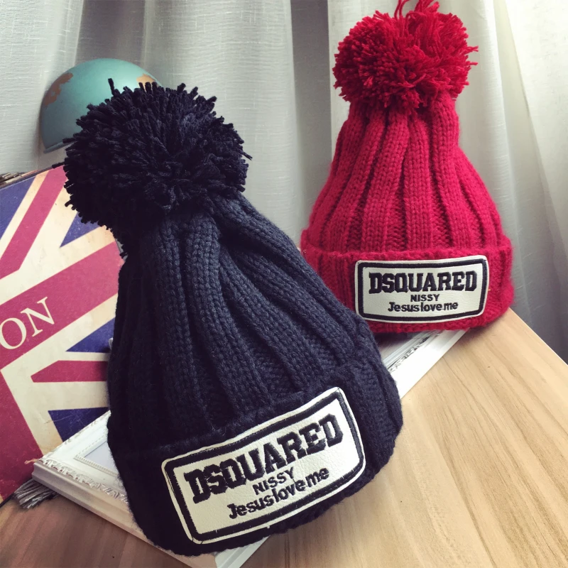 

2016 High Quality New Fashion Woman's Warm Woolen Winter Hats Add Wool Knitted Fur Cap For Skullies & Beanies