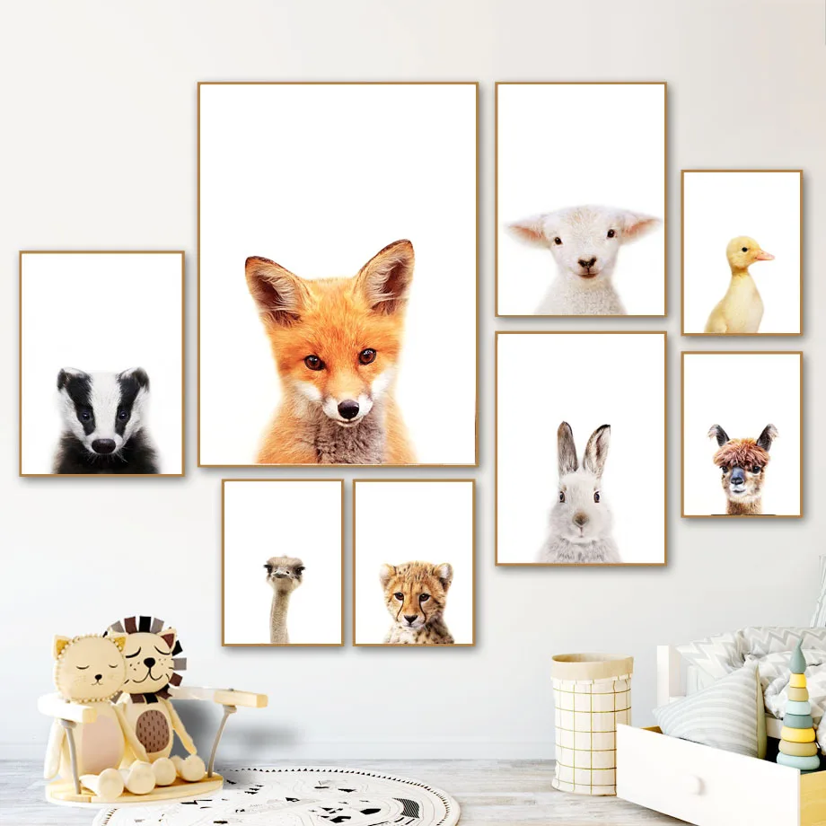 Nordic-Posters-And-Prints-Fox-Ostrich-Alpaca-Sheep-Tiger-Animals-Wall-Art-Canvas-Painting-Wall-Pictures(2)