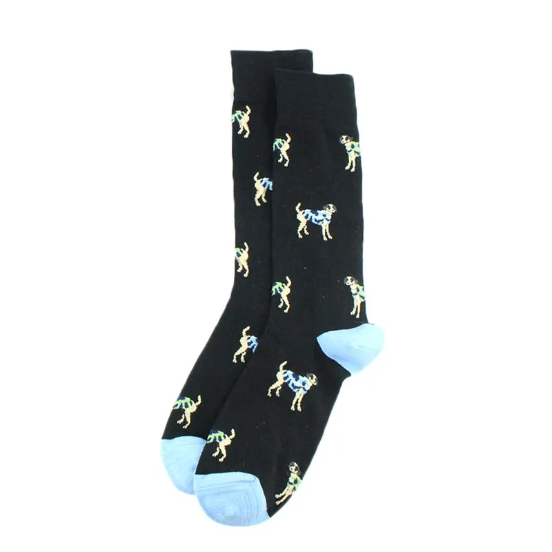 Креативные носки с животными, чесаные хлопчатобумажные забавные носки для мужчин, дизайн, носки для скейтборда с самолетом и динозавром, Calcetines Hombre - Цвет: 6