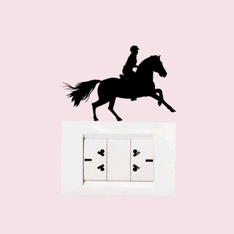 

Horse Rider Sport Girl Fashion Livingroom Wall Sticker Home Decor Switch Decal 6SS0400