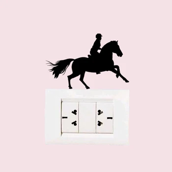 

Horse Rider Sport Girl Fashion Livingroom Wall Sticker Home Decor Switch Decal 6SS0400