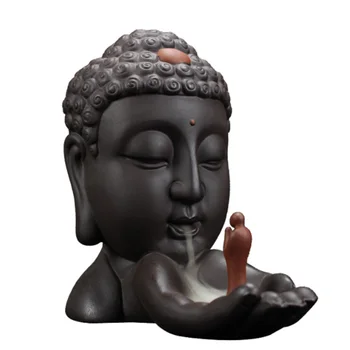 

Backflow Incense Burner Creative Home Decoration Ceramic Buddha Incense Holder Buddhist Censer Use in Office Living Room