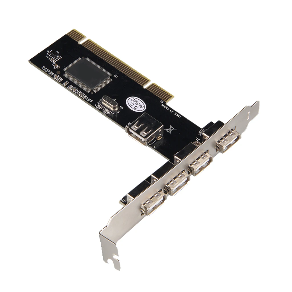 2x USB2.0 PCI Card,PCI 32bit Expansion to 4Port USB Adapter Hub Controller