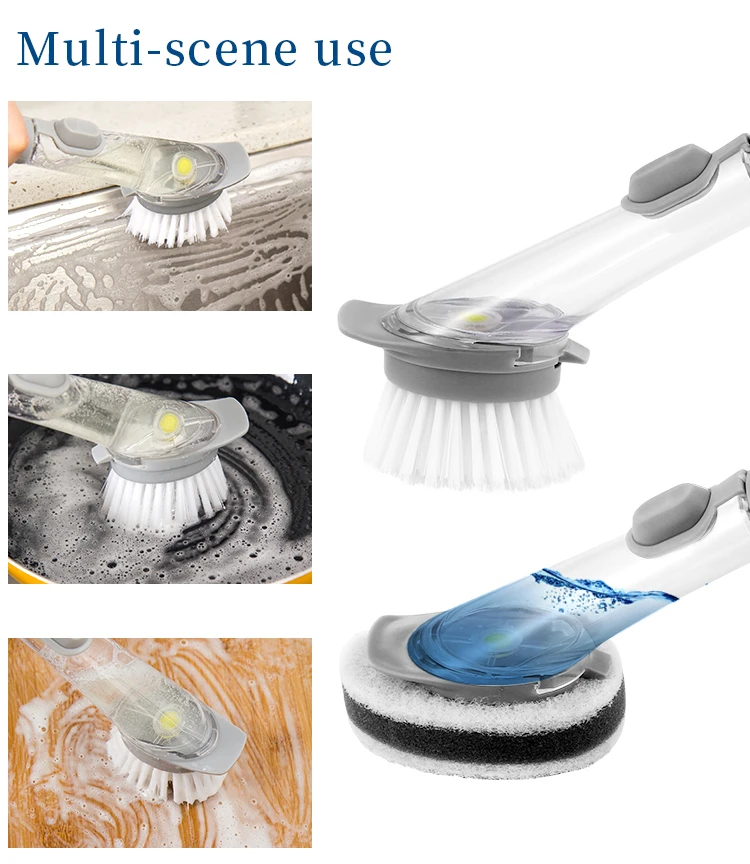 ORZ диспенсер для мыла Чистящая щетка Скраб для мытья посуды губка для мытья посуды с заправкой жидкости кухонный горшок очиститель для очистки раковины инструменты