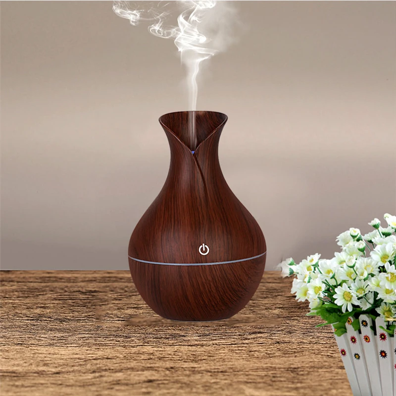 130ML USB Electric Humidifier Diffuser Wood Grain Air Humidifiers Cooling Mini Mist Maker 7