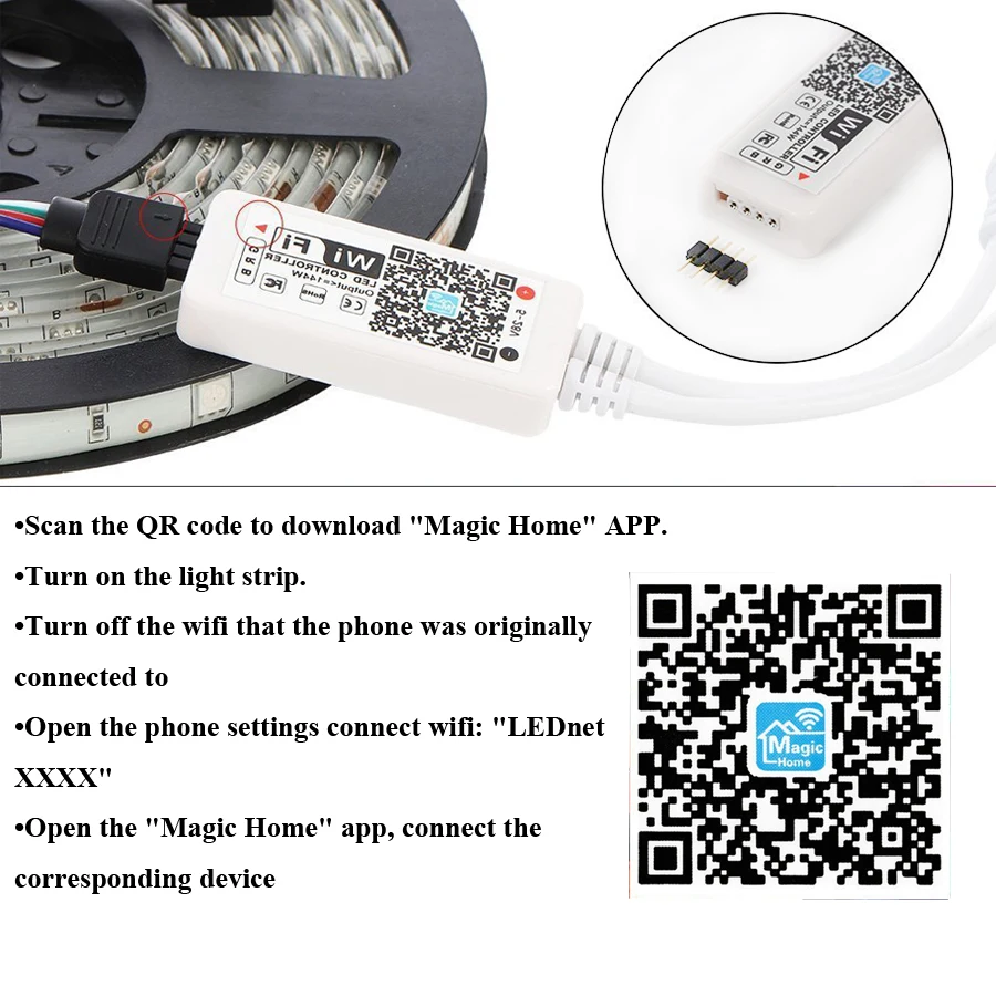 5 м 2835 5050 RGB WI-FI Светодиодные ленты света Водонепроницаемый RGB 10 М лента-тесьма со светодиодами пульт дистанционного управления Wi-Fi беспроводной контроллер 12 V адаптер питания IP20