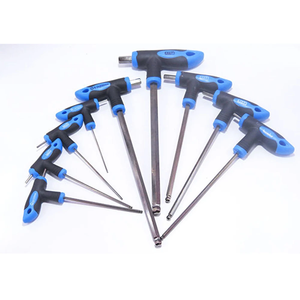 

9size ALLTRADE T-Handle Hex Key Allen Wrench Set Metric 1.5/2/2.5/3/4/5/6/8/10 Ball head Free shipping
