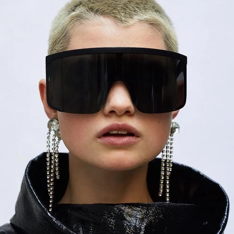 

MARC Oversized Sunglasses Women Retro Brand Designer Gradient Sun Glasses Men UV400 Vintage Shades Eyewear Big Frame Glasses