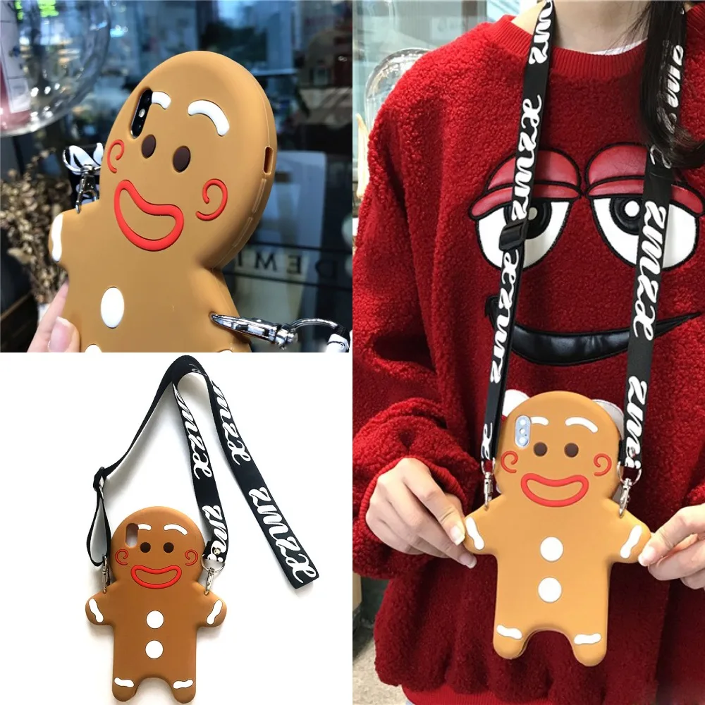 

case for iphone XS MAX XR 7 8 6 6S plus case cover cute 3d cartoon with shoulder strap soft silicone protective phone bag capa