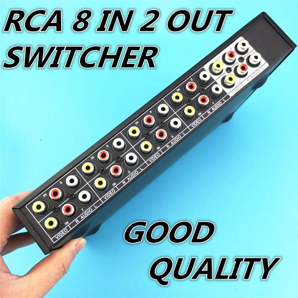 8 Ports 2output Composite 3 RCA Video Audio AV Switch Switcher Box