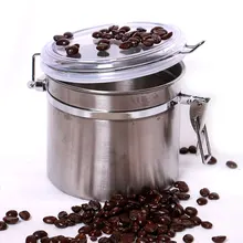 XEJONR Кофе запечатанной банке Нержавеющая сталь PP запечатанный кувшин для Чай Кофейные зерна 1000 г Ёмкость 12,5 Диаметр 12 см высота банки