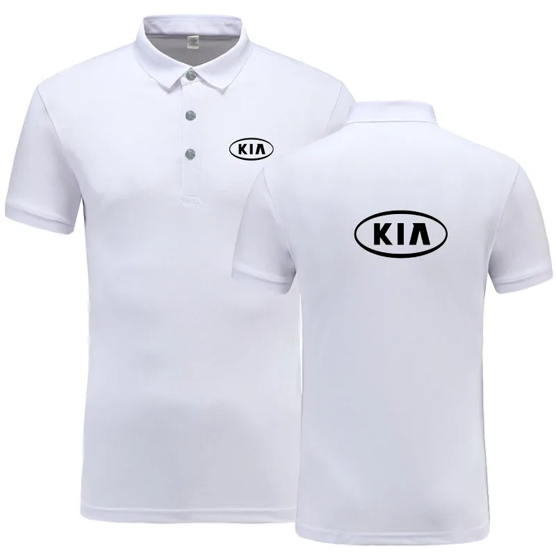 Новое поступление брендовой одежды Мужская тенниска с логотипом повседневная мужская рубашка поло KIA рубашка поло с коротким рукавом