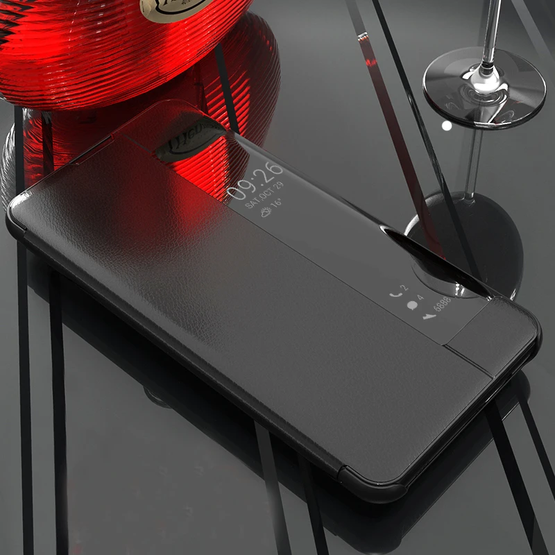 

Luxury Smart Front Window View Leather Flip Case For samsung galaxy s10 plus s10lite s8+ s9 plus galaxy A6 plus case Coque Cover