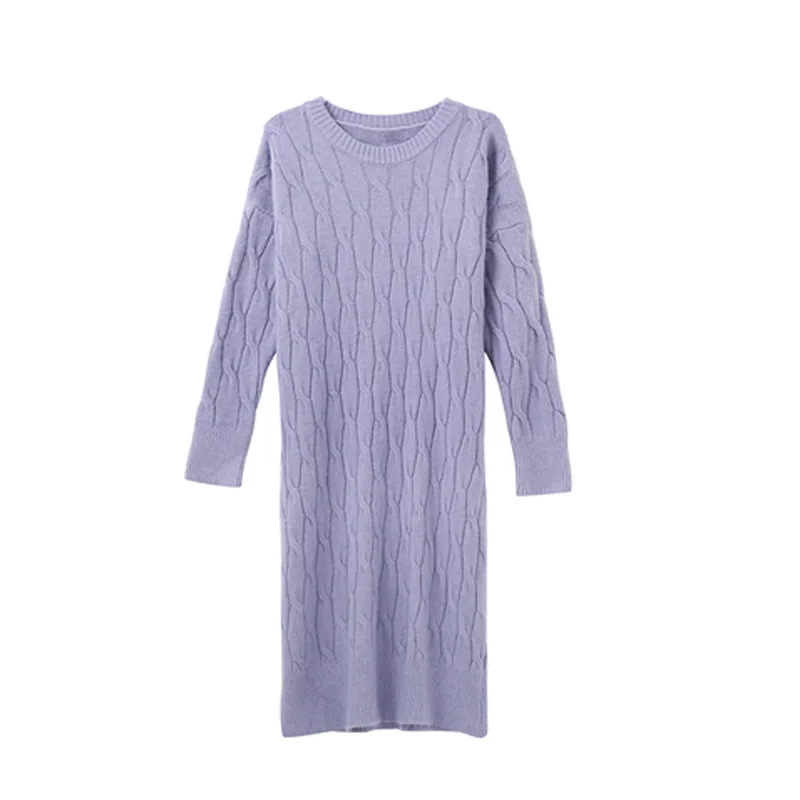 

White Maternity Knitted Long Dresses Clothes for Pregnant Women Fashion Loose Maternity Sweaters Dress for Baby Shower Free Size