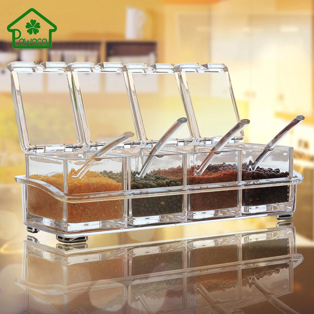 Buy Clear Seasoning Box 4Pcs/Set Acrylic Seasoning