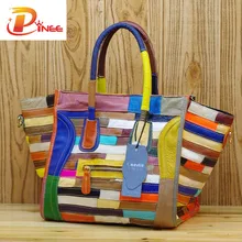 Designer Véritable Sacs À Main En Cuir de Haute Qualité Grand Rayé Sac Bolsa Feminina Femmes Messenger Sacs À Main Célèbre Marque