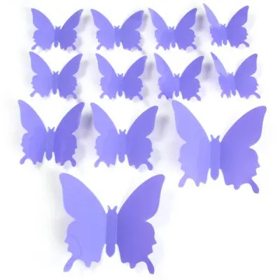 

3D PVC Butterfly Wall Sticker, DIY Art Decal Living Room,Lobby, Window, Showcase House Ornament, 12PCS