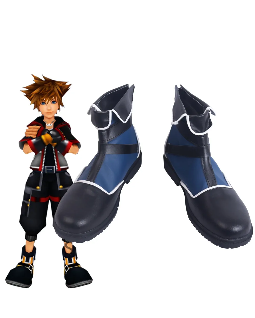 

Голубая обувь Sora, сапоги для косплея Kingdom Hearts Sora, синие сапоги, изготовленные на заказ, для Хэллоуина, карнавала, косплея, макияжа любого размера