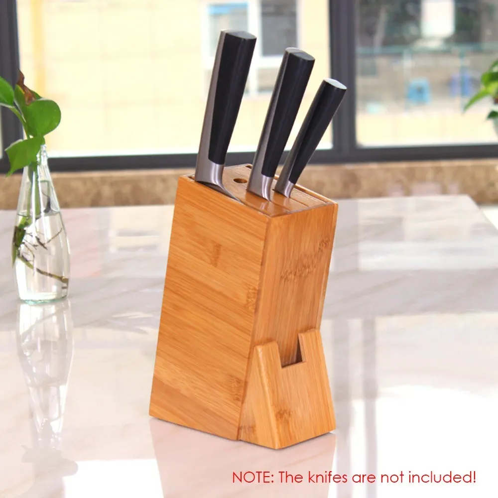 

Kitchen Knife Holder Shelf Rack Storage Bamboo Knife Block Toolframe Cutting Tool Stand for Chef Knife Set
