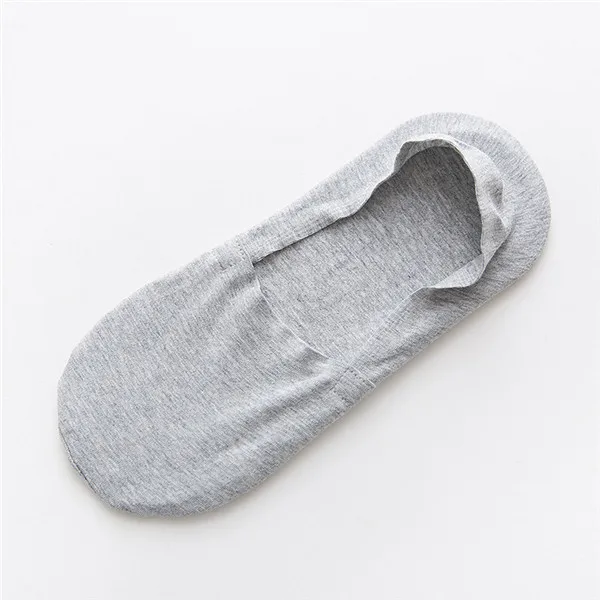 1 пара мягких невидимых носков для мужчин и женщин повседневные хлопковые лоферы с низким вырезом Нескользящие невидимые весенне-осенние носки без показа - Цвет: Серый