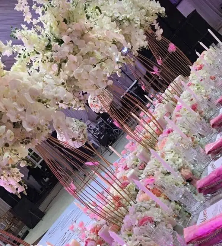 

90 cm tall Nice wedding center vase gold / silver wedding decoration store-4 pcs