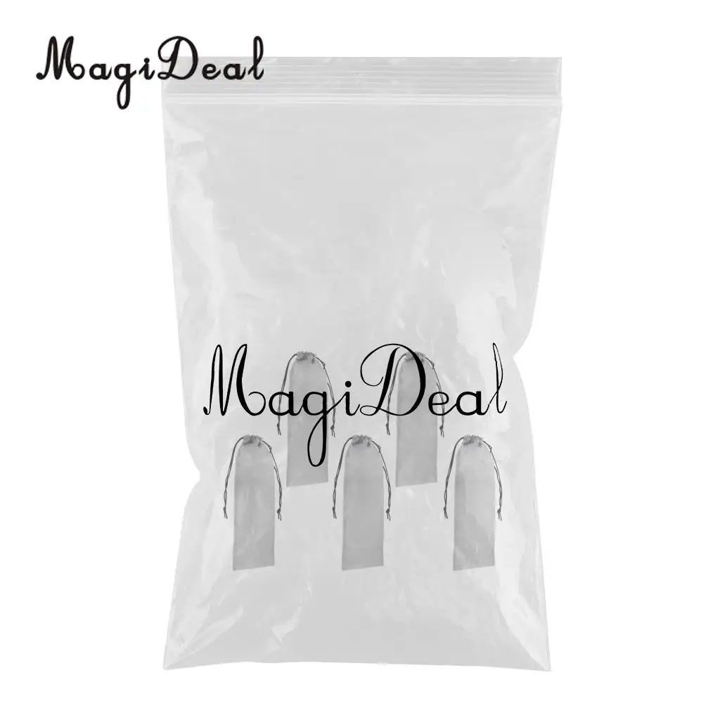 MagiDeal 5 Pieces Drawstring Storage Bag for Hair straighteners & Curling Wands Portable Drawstring Hair Extension Garment Bag
