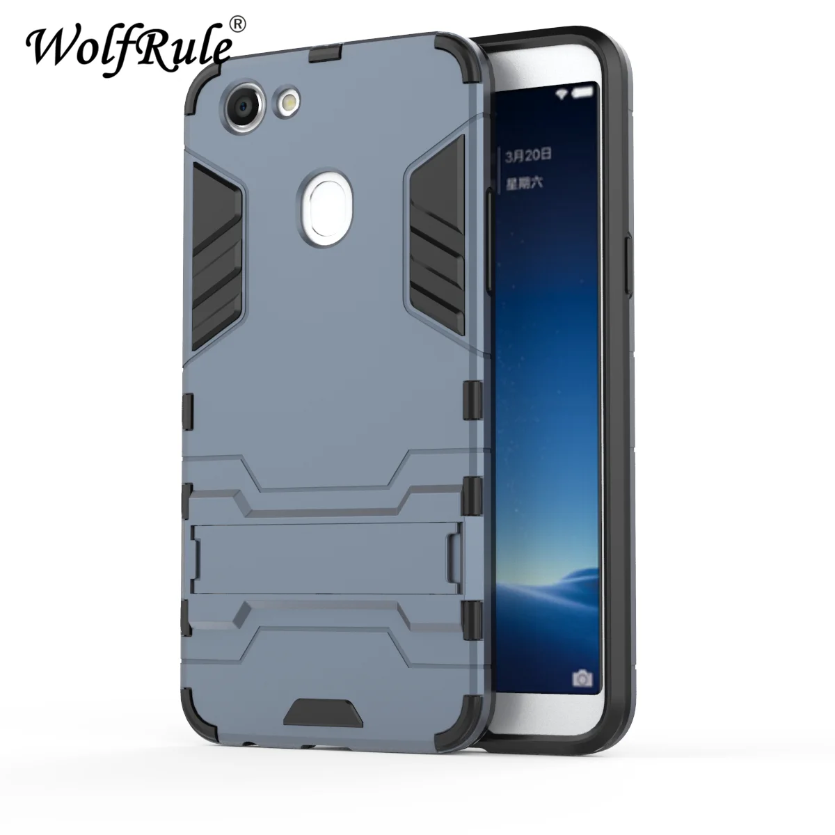 Wolflule для покрытия OPPO A73 чехол A73T силиконовый резиновый робот Броня Твердый на