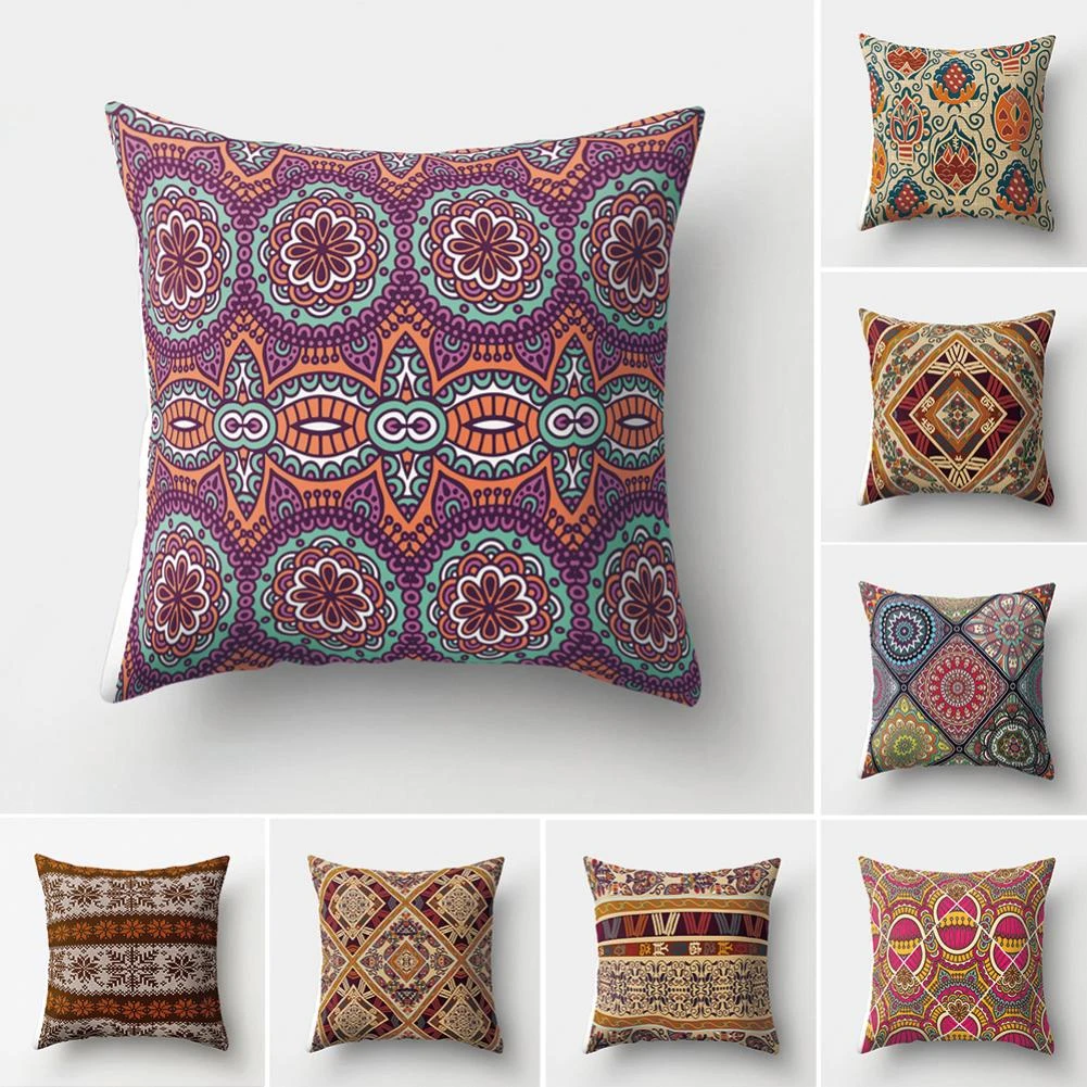 45x45cm Mexico Style Symmetrical Print Square Zipper Pillow Case Cushion Cover New Cushion Cover Aliexpress