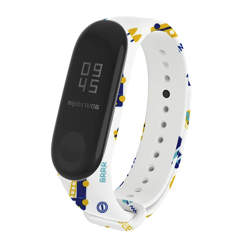 Цветной умный браслет с мультяшным принтом для mi Band 3 4 ремешок для Xiao mi sport Силиконовый сменный Браслет умные наручные часы