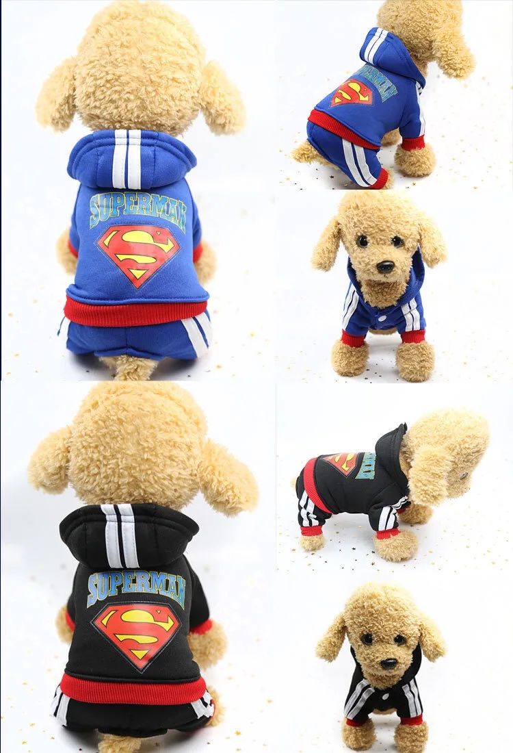 Новая зимняя теплая Одежда для питомцев, костюмы для собак, куртка с Бэтменом Супермена, одежда с капюшоном для маленьких собак, чихуахуа, йоркширского терьера GGC04