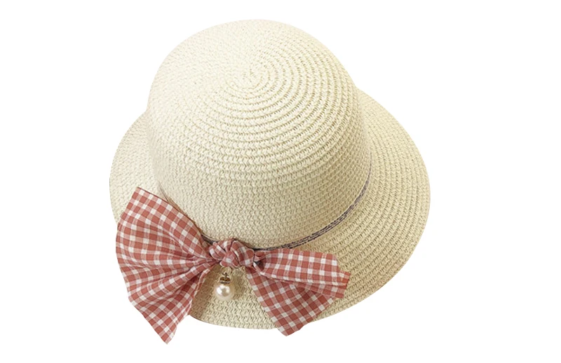 Кепки для девочек от 2 до 6 лет соломенная шляпа с бантом для девочек Панама шляпа детские шляпы кепки ручной работы детская солнцезащитная Кепка Детские летние шапки