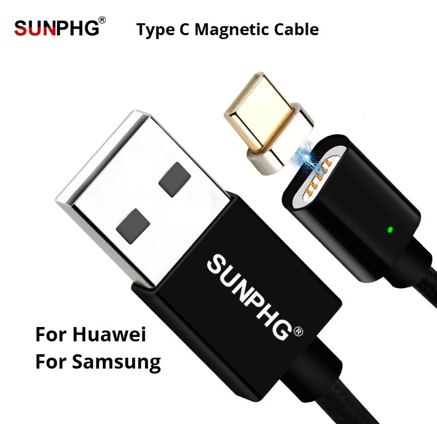 

SUNPHG Type C Magnetic Cable For Huawei mate10 p20 pro Fast Charging Data Cable Charger For Samsung Galaxy S8 S8+ S7 S6 Note 8