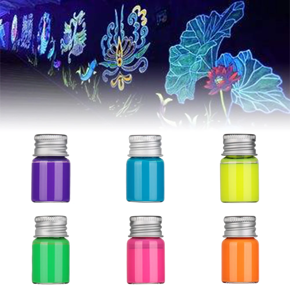 

5ml Glow In Dark Graffiti DIY Non Carbon Fluorescent Ink Luminous Ink Paint Bright Pigment Shiny Multifunction Tattoo Inks