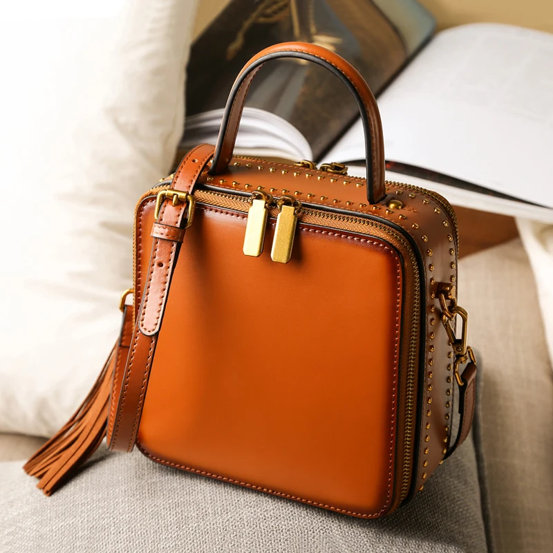 Handbag Genuine Leather Office Ladies Hand Bags 2018 Fashion Summer Female Shoulder Sling Bag Square Handbag Messenger Bag summer fashion ladies cow skin leather hand bags handmade genuine leather women sling bags square messenger crossbody female bag