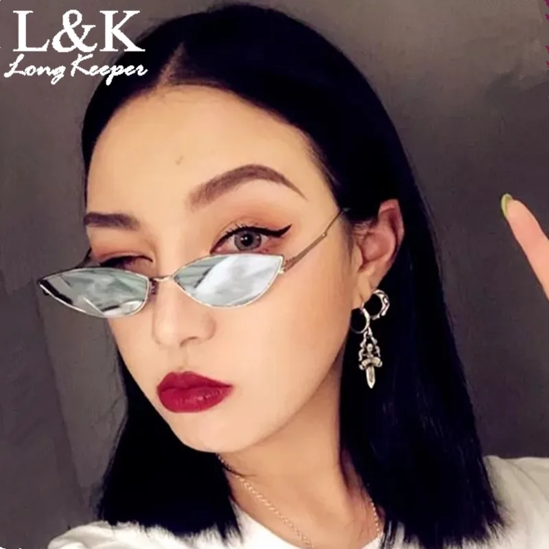Женские зеркальные солнцезащитные очки Cat Eye светоотражающие кошачий глаз