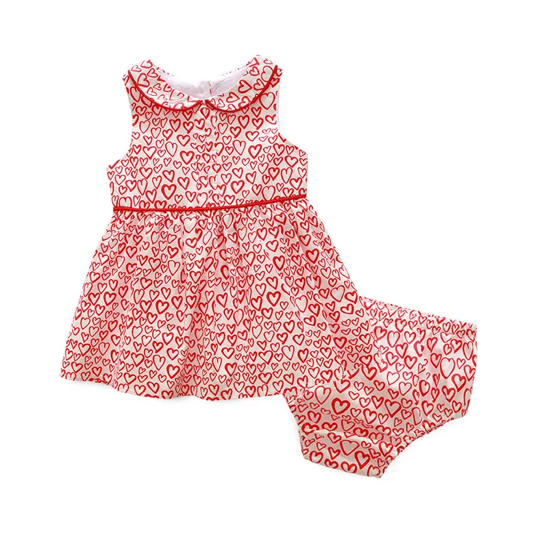 

2019Summer New Baby Girl's Beautiful Vest Dress,Age For 9M-3T,With Super Love Pattern Pure Cotton Sleeveless Wear+Little Panties