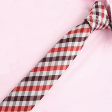 Для Мужчин's красный, белый галстуки в клетку Повседневное Классические тонкие узкий галстук жениха Свадебная вечеринка Бизнес галстук SK204