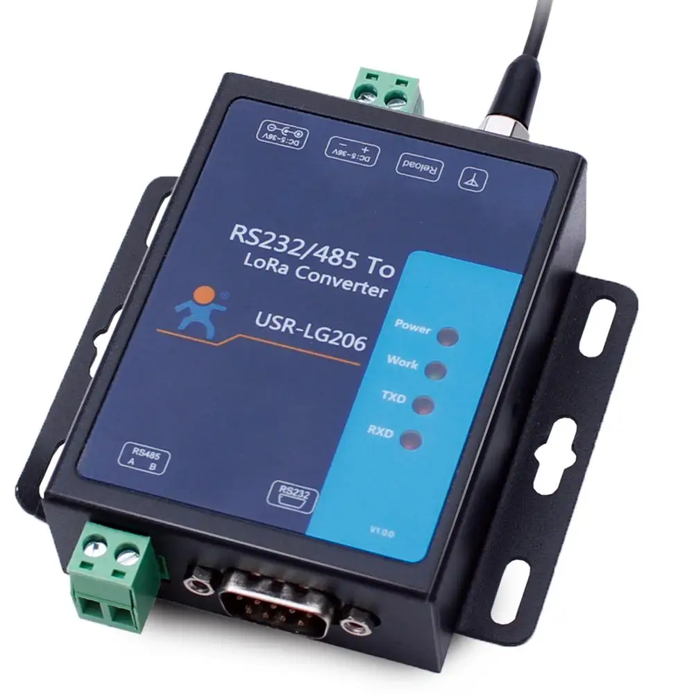 

USR-LG206-H-P Serial RS232 RS485 to LoRa Converter Server Device (Point to Point) for Smart Metering Oil Field Agriculture